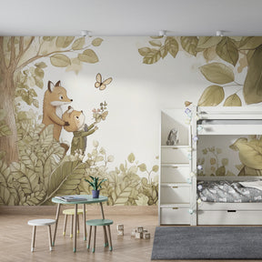 Enchanted woodland creatures wallpaper creating magical children's bedroom decor