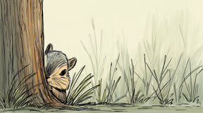 Detailed forest squirrel mural wallpaper design pattern showing curious woodland animal by Kids-Mundo