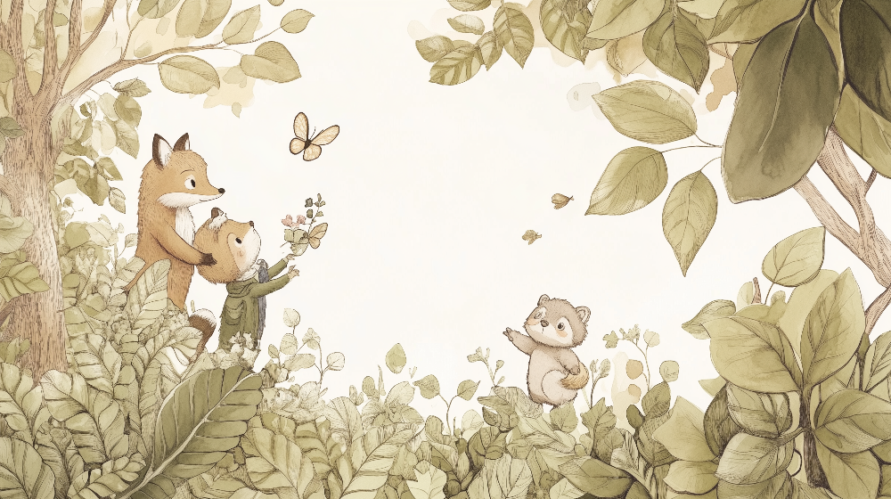 Fox Family in the Enchanted Forest Wall Mural