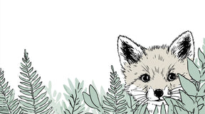 Detailed fox and foliage mural wallpaper design pattern by Kids-Mundo