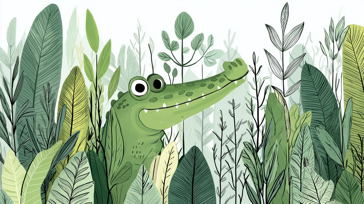 Friendly Crocodile in the Jungle Wall Mural