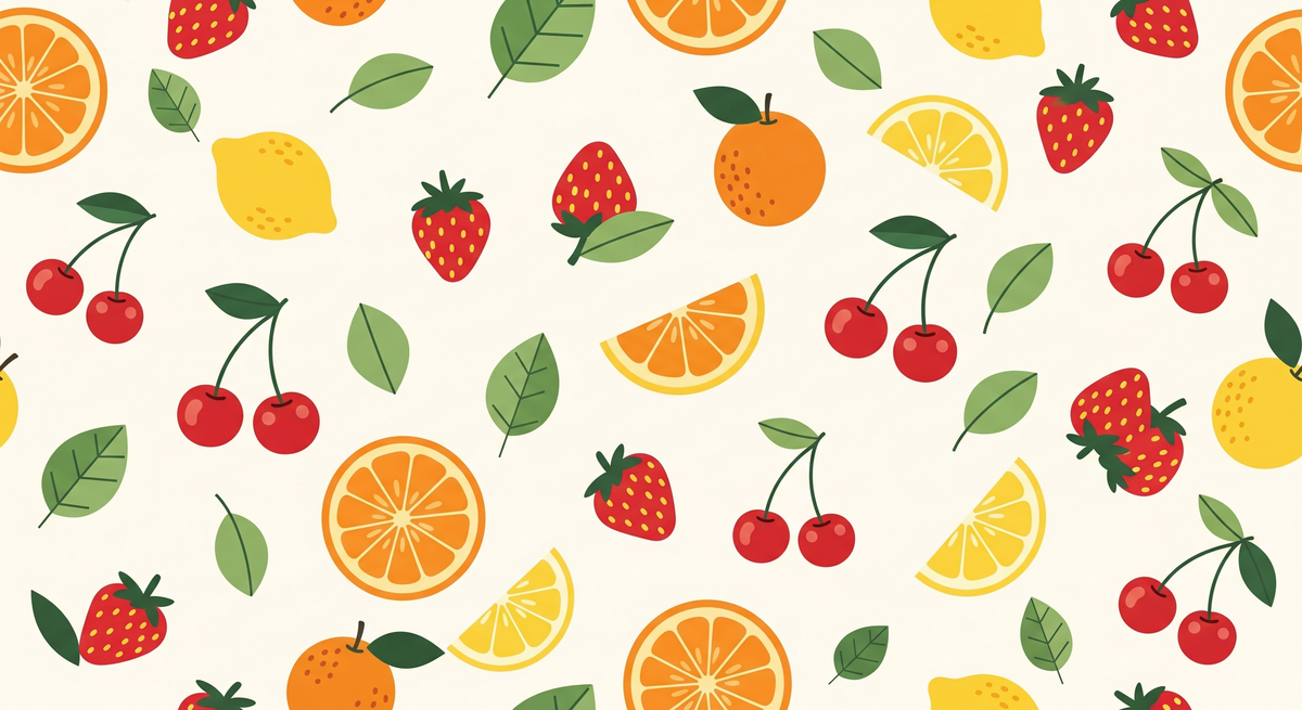 Colourful Fruit Pattern Nursery Wall Mural