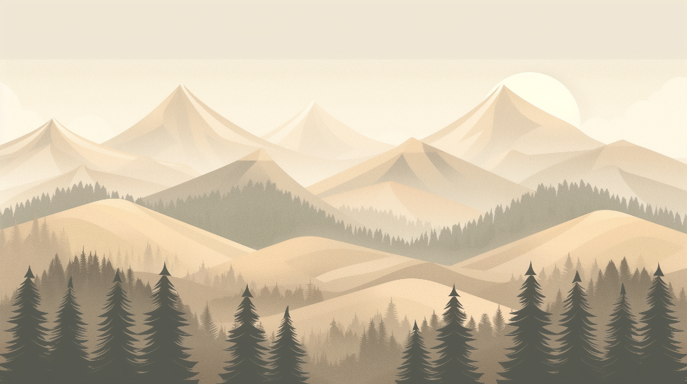Geometric Misty Mountains Wall Mural