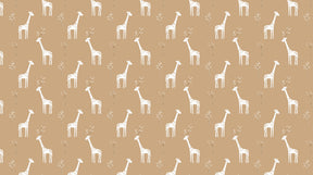 Detailed giraffe mural wallpaper design pattern with soft safari animals on beige background by Kids-Mundo