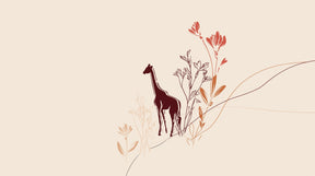 Detailed giraffe and delicate flowers mural wallpaper design pattern by Kids-Mundo