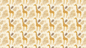 Detailed giraffe and tropical foliage mural wallpaper design pattern by Kids-Mundo