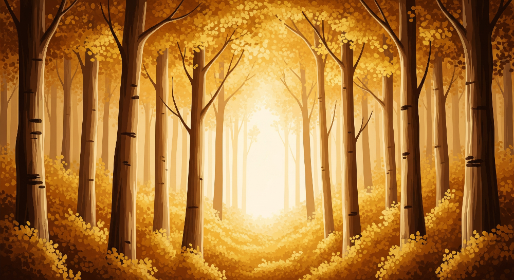 Golden Autumn Forest Wall Mural