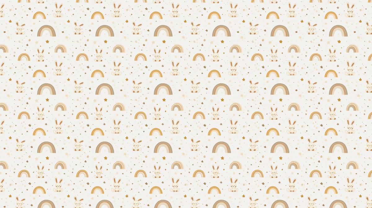 Golden Rainbows and Bunnies Wall Mural