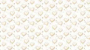 Detailed heart balloon mural wallpaper design pattern with golden hearts on beige background by Kids-Mundo