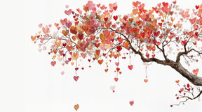 Detailed heart tree mural wallpaper design pattern showing romantic branch artwork by Kids-Mundo