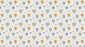 Detailed hot air balloon and birds mural wallpaper design pattern by Kids-Mundo