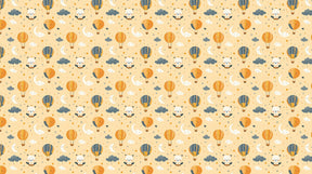 Detailed hot air balloon and teddy bear mural wallpaper design pattern by Kids-Mundo