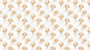Detailed golden jellyfish mural wallpaper design pattern by Kids-Mundo