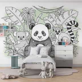Tropical jungle wallpaper creating adventure theme in children's bedroom decor