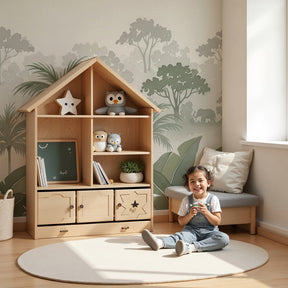 Mystical jungle elephant mural wallpaper in modern nursery room by Kids-Mundo