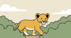 Detailed jungle lion mural wallpaper design pattern with tropical leaves by Kids-Mundo