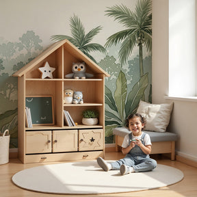 Tropical jungle mural wallpaper creating serene nursery decor with lush foliage by Kids-Mundo