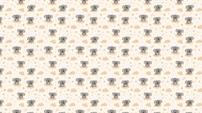 Detailed koala cloud mural wallpaper design pattern showing beige tones by Kids-Mundo