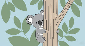 Detailed koala tree climber mural wallpaper design pattern by Kids-Mundo