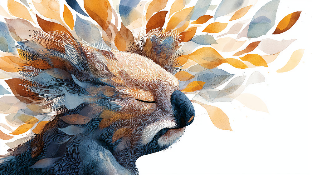 Detailed koala and colorful leaves mural wallpaper design pattern by Kids-Mundo