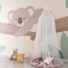 Nature-themed koala wallpaper complementing Scandinavian kids room decor by Kids-Mundo