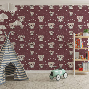 Sweet koala heart wallpaper creating peaceful toddler room atmosphere by Kids-Mundo