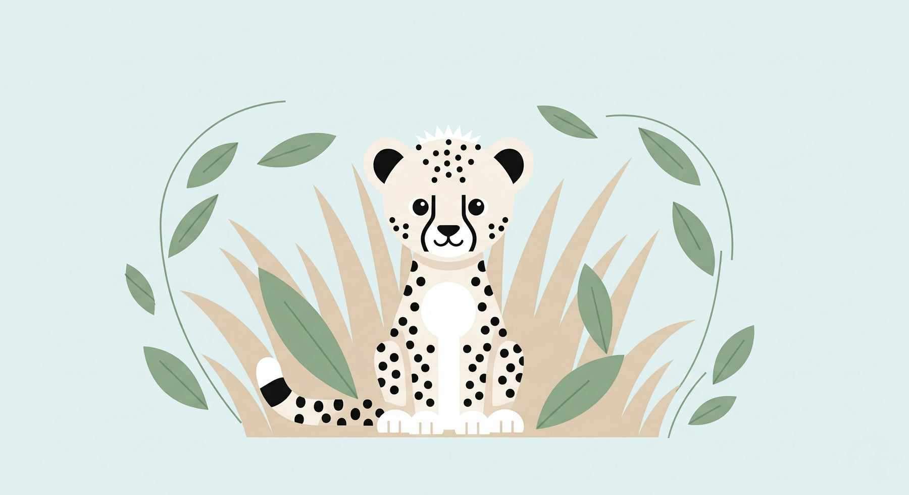 Detailed leopard jungle mural wallpaper design pattern showing tropical foliage by Kids-Mundo