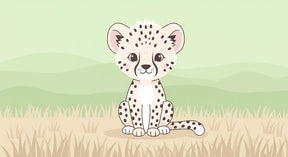 Detailed leopard safari mural wallpaper design pattern with spotted fur and savanna landscape by Kids-Mundo