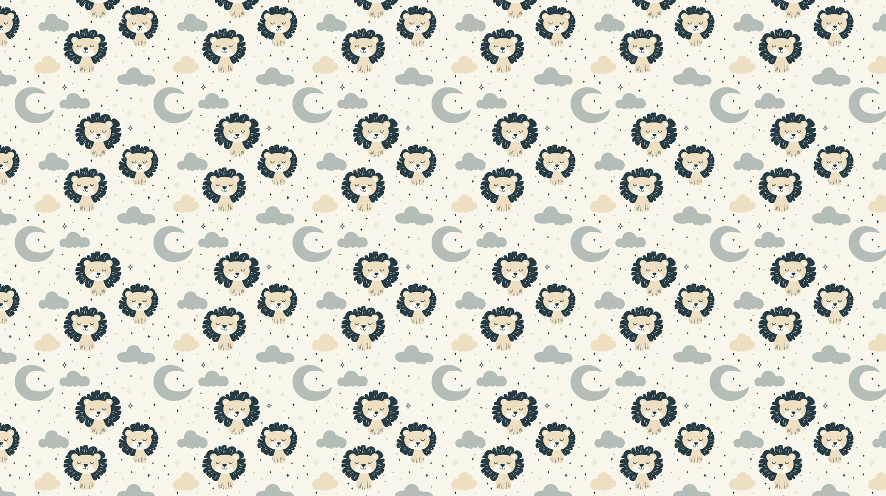 Detailed lion and starry sky mural wallpaper design pattern by Kids-Mundo