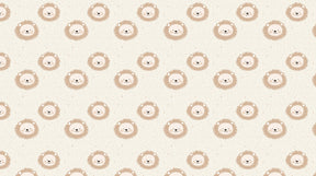 Detailed gentle lion mural wallpaper design pattern in soothing beige tones by Kids-Mundo