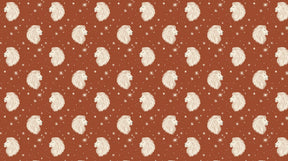 Detailed lion head mural wallpaper design pattern with stars on rust background by Kids-Mundo