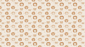 Detailed lion and tiger safari mural wallpaper design pattern in beige caramel tones by Kids-Mundo
