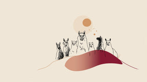 Detailed llama desert adventure mural wallpaper design pattern by Kids-Mundo