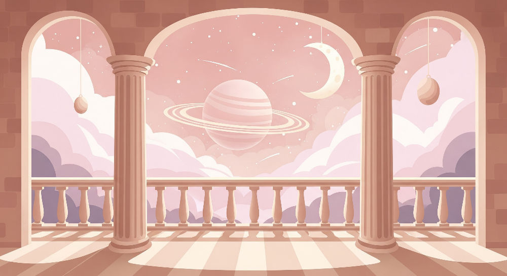 Magical Balcony Planet View Wall Mural