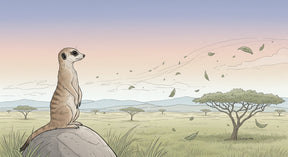 Detailed meerkat savanna mural wallpaper design pattern showing African landscape by Kids-Mundo