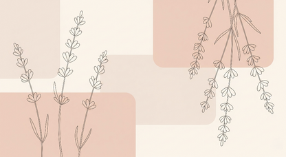Kids-Mundo lavender botanical line art illustration artwork used for this wall mural