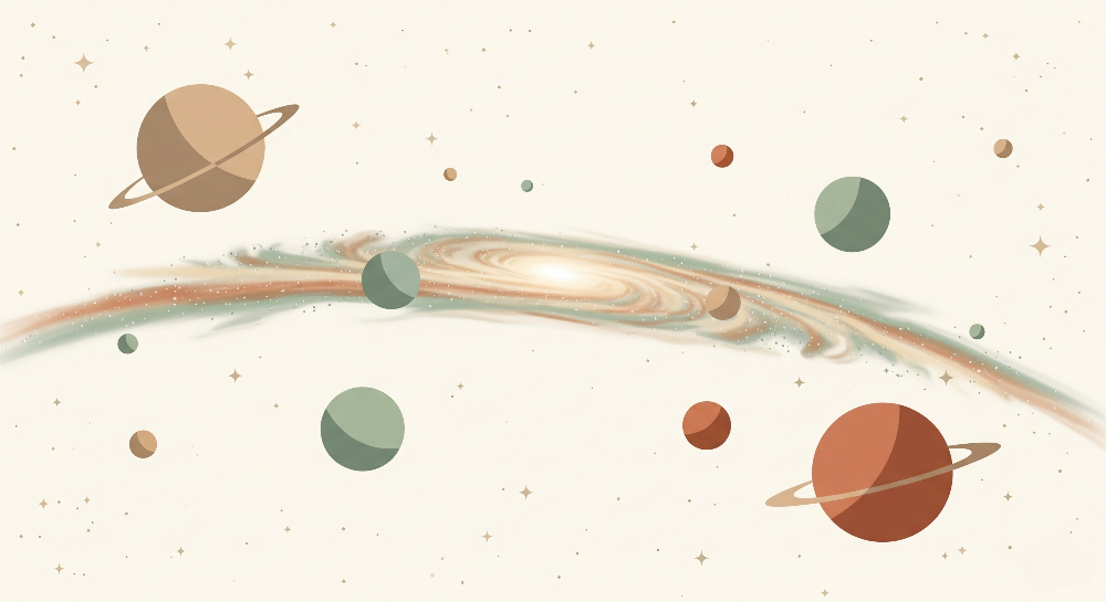 Minimalist Milky Way Space Wall Mural