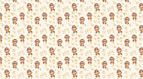 Detailed monkey with sunglasses mural wallpaper design pattern showing botanical elements by Kids-Mundo
