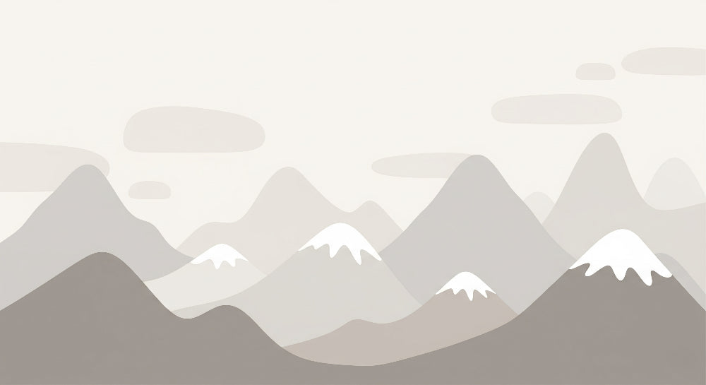 Detailed soft pastel mountain peaks mural wallpaper design pattern by Kids-Mundo