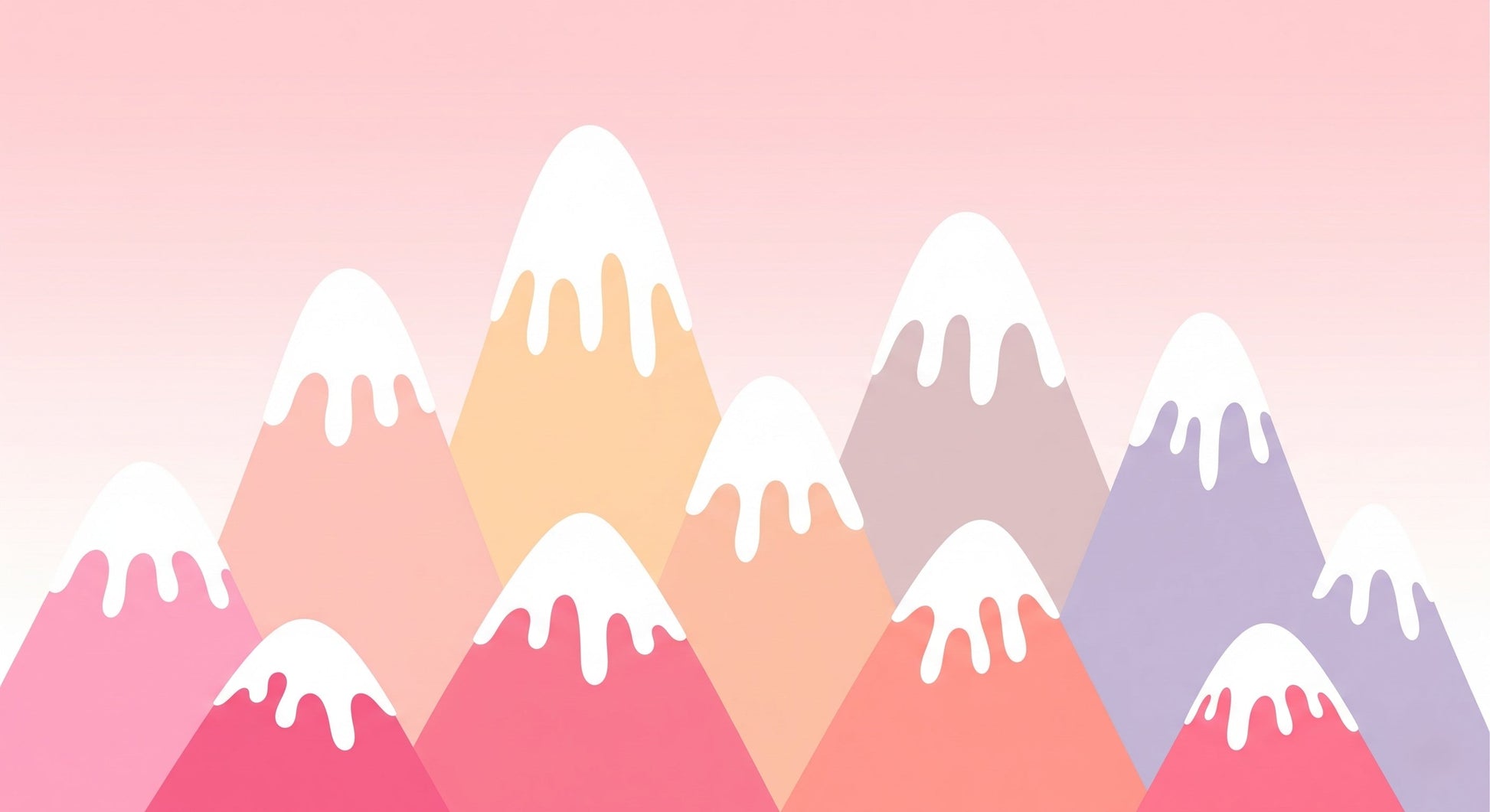 Detailed pastel mountain sunset mural wallpaper design pattern with pink and violet peaks by Kids-Mundo