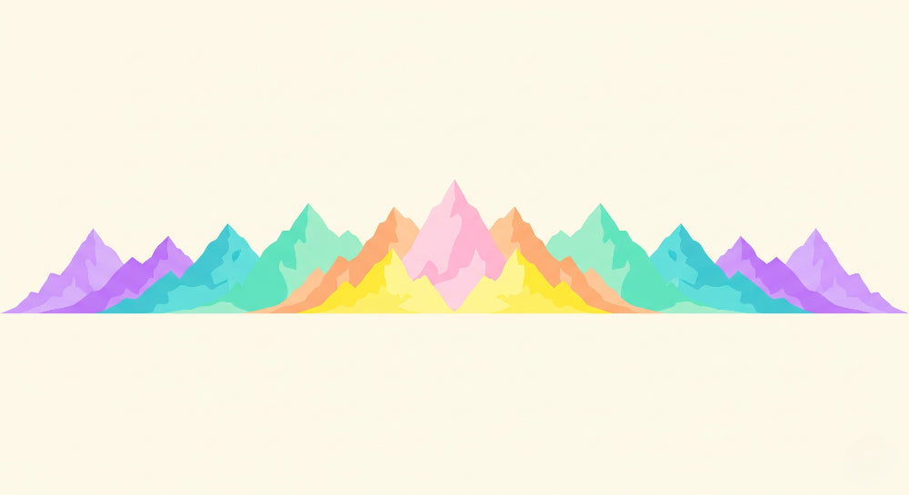Detailed colorful mountain mural wallpaper design pattern with vibrant peaks by Kids-Mundo