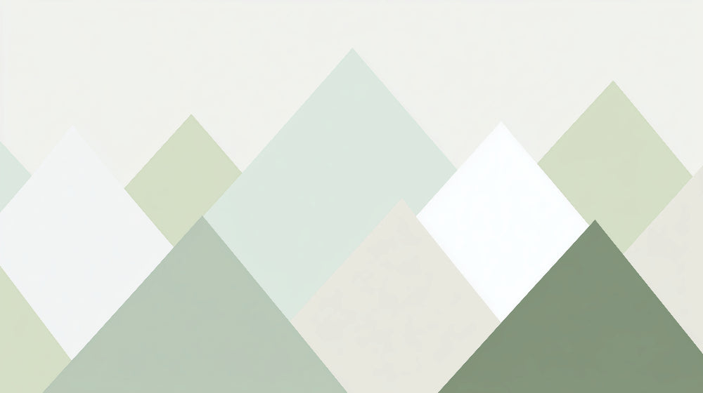 Detailed geometric mountain mural wallpaper design pattern in Nordic pastel colors by Kids-Mundo
