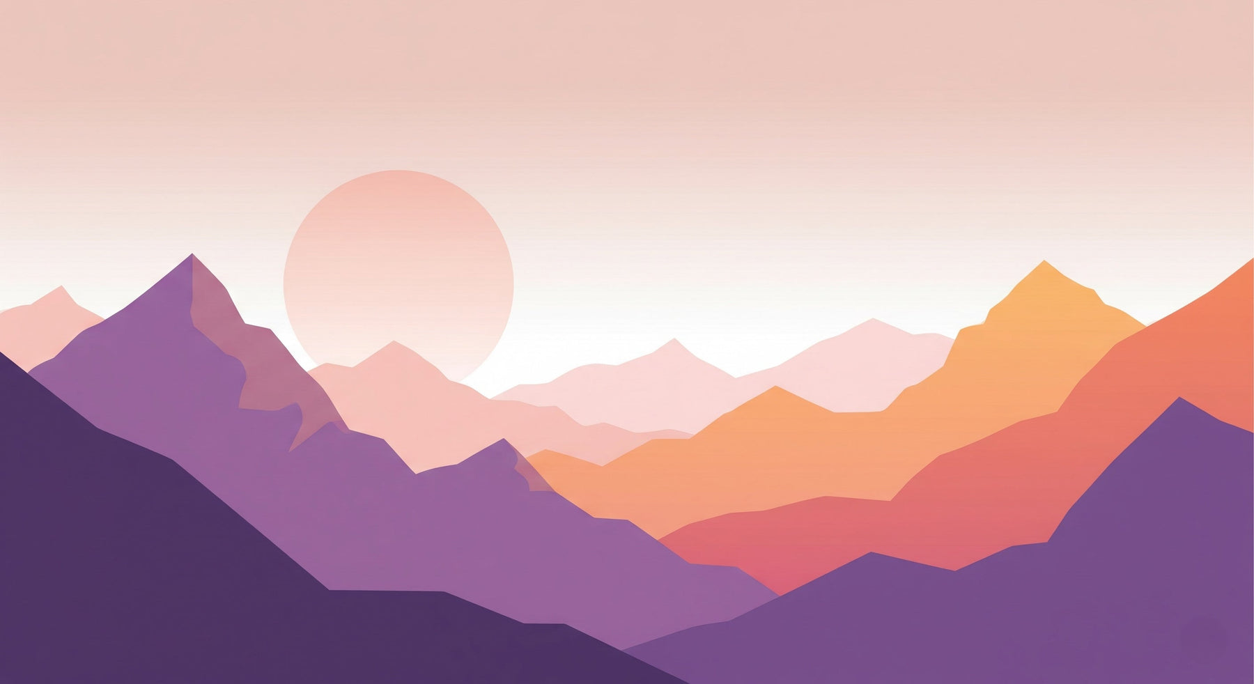 Mountain sunset mural wallpaper design pattern showing pastel gradient details by Kids-Mundo