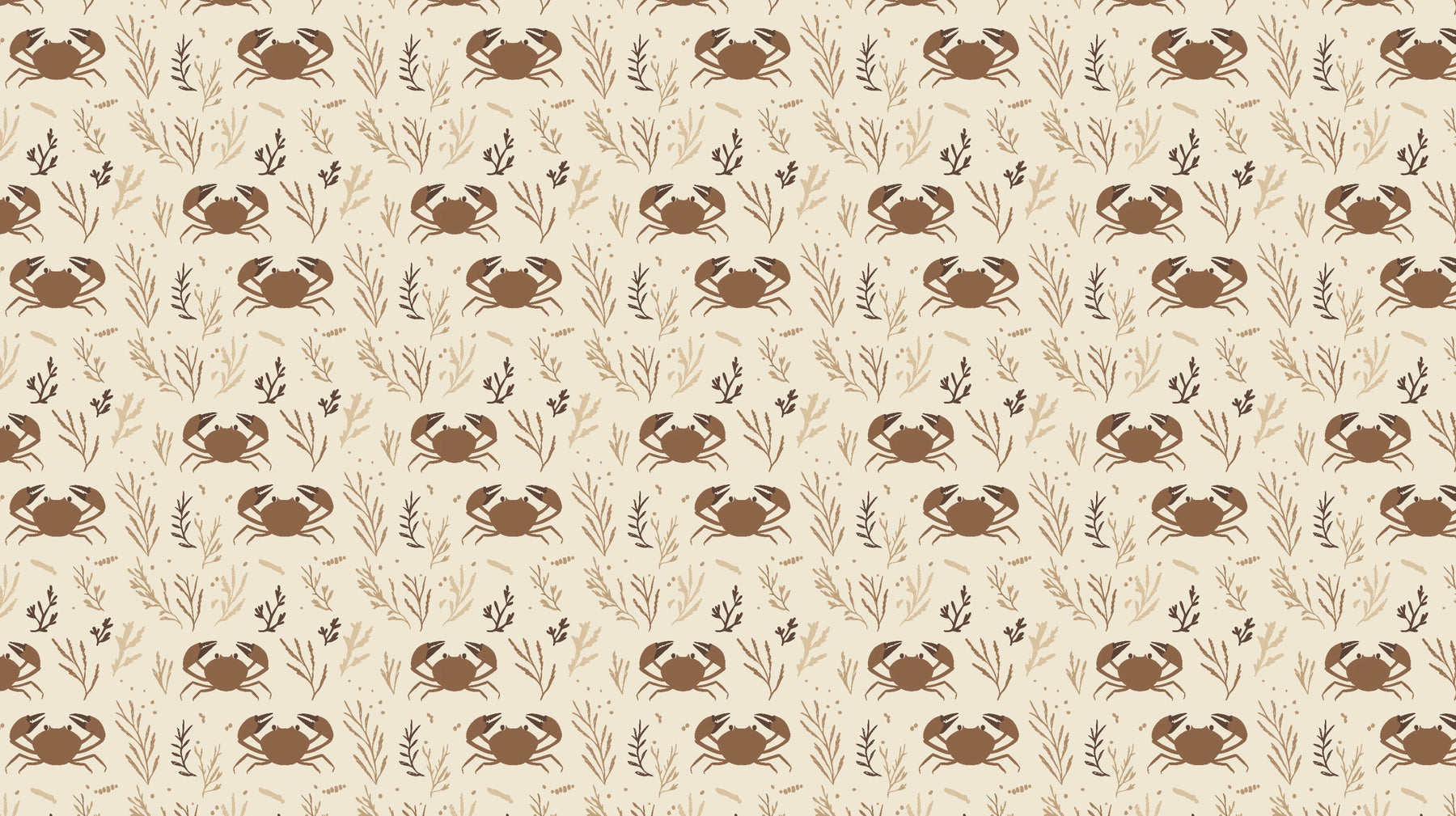 Detailed ocean crab and seaweed mural wallpaper design pattern by Kids-Mundo
