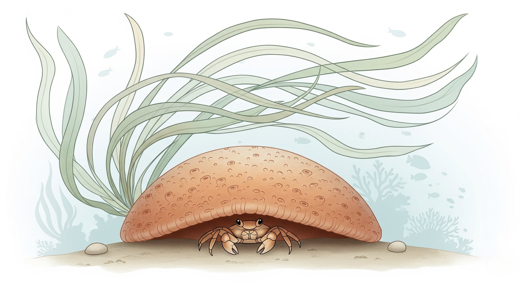 Detailed ocean crab mural wallpaper design pattern with underwater scene by Kids-Mundo