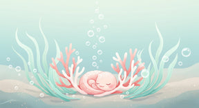 Detailed ocean creature mural wallpaper design pattern with coral and marine life by Kids-Mundo