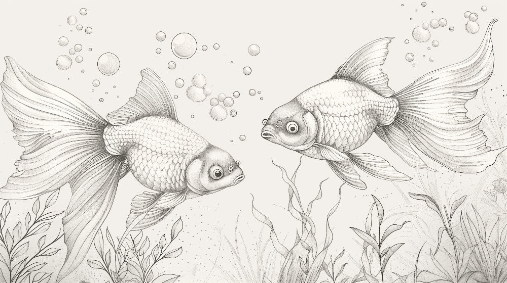 Detailed ocean fish mural wallpaper design pattern with elegant underwater ballet by Kids-Mundo