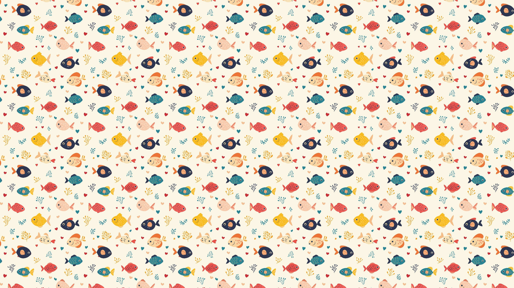 Detailed ocean fish and coral mural wallpaper design pattern with colorful marine life by Kids-Mundo