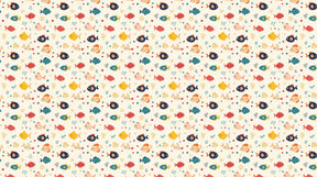 Detailed ocean fish and coral mural wallpaper design pattern with colorful marine life by Kids-Mundo