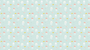 Detailed ocean jellyfish and fish mural wallpaper design pattern by Kids-Mundo
